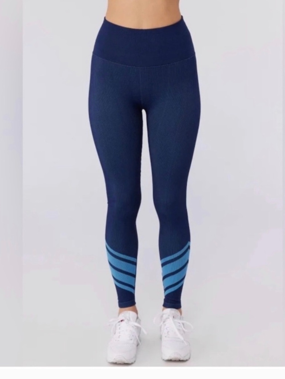 NWOT Spiritual Gangster Love Sculpt Jacquard High Rise Leggings M/L Navy Blue